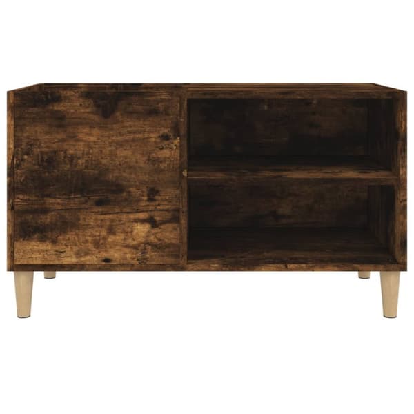 The Living Store Stereobänk rökfärgad ek 84,5x38x48 cm konstruerat trä - Medieförvaring