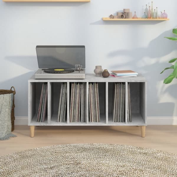 The Living Store Stereobänk betong-grå 100x38x48 cm konstruerat trä - Medieförvaring