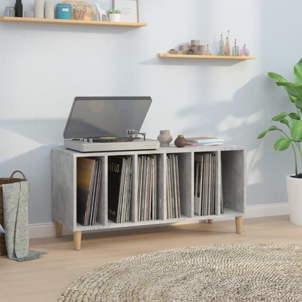 The Living Store Stereobänk betong-grå 100x38x48 cm konstruerat trä - Medieförvaring
