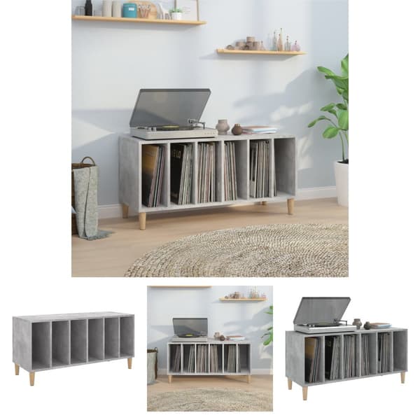 The Living Store Stereobänk betong-grå 100x38x48 cm konstruerat trä - Medieförvaring