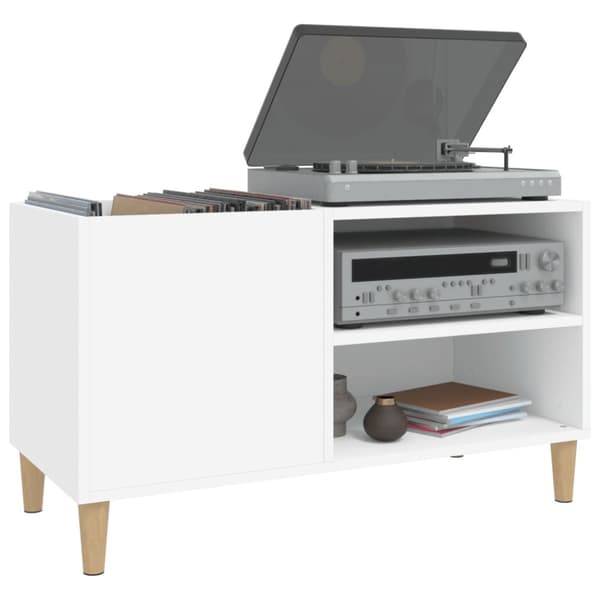 The Living Store Stereobänk vit 84,5x38x48 cm konstruerat trä - Medieförvaring