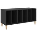 Miniatyrbillede 3 af 9: The Living Store vinylskab 100x38x48 cm konstrueret træ sort -  Medieopbevaring