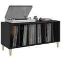 Miniatyrbillede 5 af 9: The Living Store vinylskab 100x38x48 cm konstrueret træ sort -  Medieopbevaring