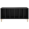 Miniatyrbillede 6 af 9: The Living Store vinylskab 100x38x48 cm konstrueret træ sort -  Medieopbevaring