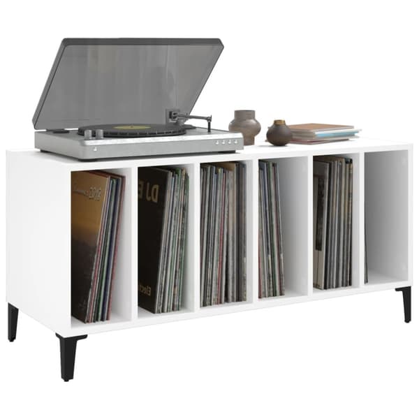 The Living Store Stereobänk vit 100x38x48 cm konstruerat trä -  Medieförvaring