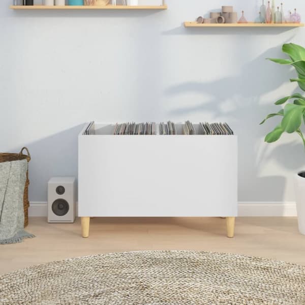 The Living Store Stereobänk vit 74,5x38x48 cm konstruerat trä -  Medieförvaring