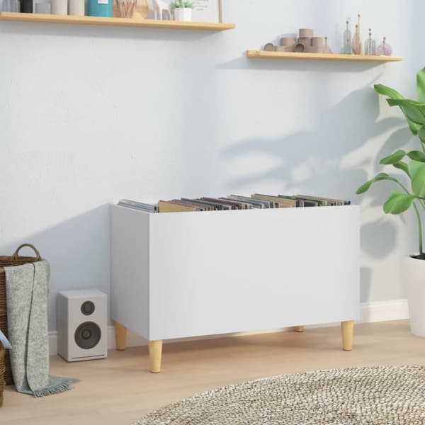 The Living Store Stereobänk vit 74,5x38x48 cm konstruerat trä -  Medieförvaring