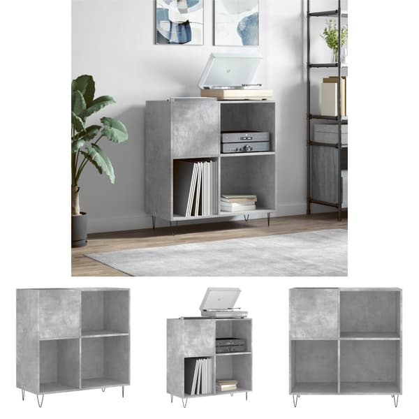 The Living Store Stereobänk betong-grå 84,5x38x89 cm konstruerat trä -  Medieförvaring