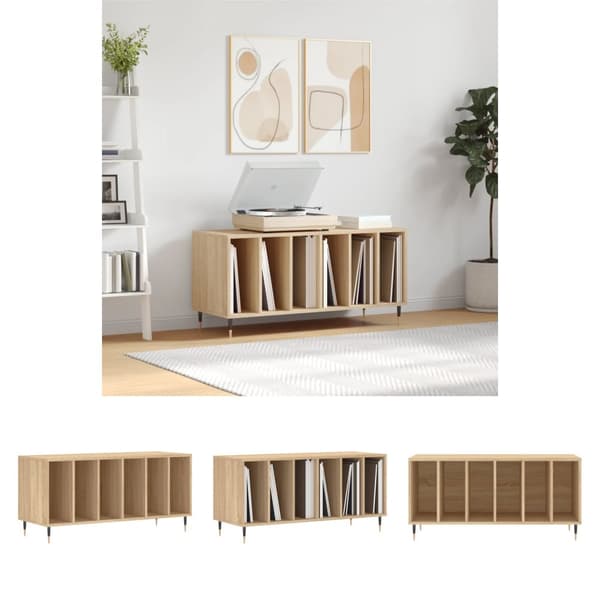 The Living Store Stereobänk sonoma-ek 100x38x48 cm konstruerat trä -  Medieförvaring