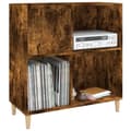 Miniatyrbild 5 av 11: The Living Store Stereobänk rökfärgad ek 84,5x38x89 cm konstruerat trä -  Medieförvaring