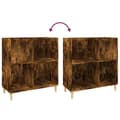 Miniatyrbild 8 av 11: The Living Store Stereobänk rökfärgad ek 84,5x38x89 cm konstruerat trä -  Medieförvaring