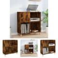 Miniatyrbild 1 av 11: The Living Store Stereobänk rökfärgad ek 84,5x38x89 cm konstruerat trä -  Medieförvaring