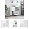 Miniatyrbillede 1 af 11: The Living Store vinylskab 84,5x38x89 cm konstrueret træ hvid -  Medieopbevaring