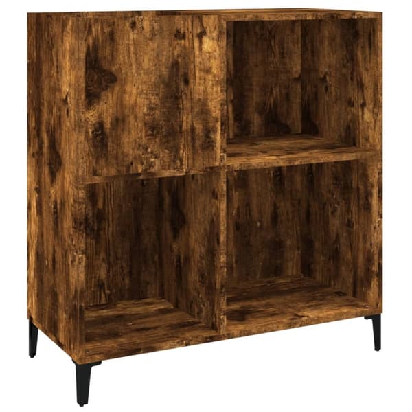 The Living Store vinylskab 84,5x38x89 cm konstrueret træ røget egetræsfarve - Medieopbevaring