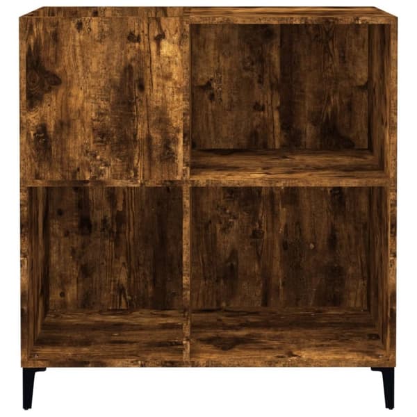 The Living Store vinylskab 84,5x38x89 cm konstrueret træ røget egetræsfarve - Medieopbevaring