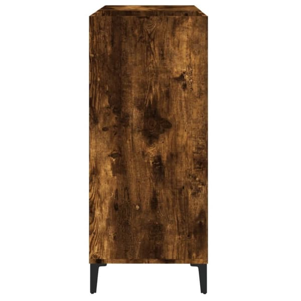 The Living Store vinylskab 84,5x38x89 cm konstrueret træ røget egetræsfarve - Medieopbevaring