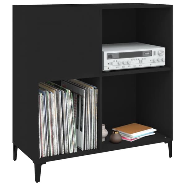 The Living Store Stereobänk svart 84,5x38x89 cm konstruerat trä -  Medieförvaring