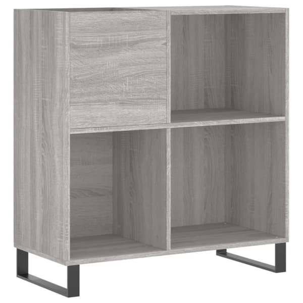 The Living Store Stereobänk grå sonoma 84,5x38x89 cm konstruerat trä - Medieförvaring