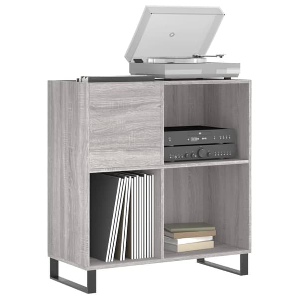 The Living Store Stereobänk grå sonoma 84,5x38x89 cm konstruerat trä - Medieförvaring