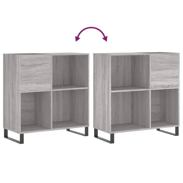 The Living Store Stereobänk grå sonoma 84,5x38x89 cm konstruerat trä - Medieförvaring