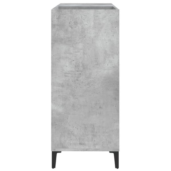 The Living Store vinylskab 84,5x38x89 cm konstrueret træ betongrå - Medieopbevaring