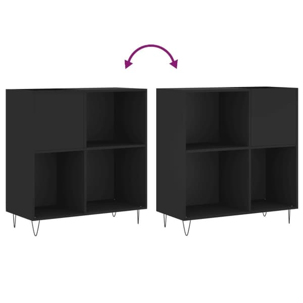 The Living Store Stereobänk svart 84x38x89 cm konstruerat trä - Medieförvaring