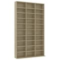 Miniatyrbillede 3 af 8: Medieopbevaring - Living cd-reol 102x16x177,5 cm konstrueret træ sonoma-eg