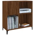 Miniatyrbillede 5 af 11: Medieopbevaring - Living vinylskab 84,5x38x89 cm konstrueret træ brun egetræsfarve