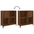 Miniatyrbillede 8 af 11: Medieopbevaring - Living vinylskab 84,5x38x89 cm konstrueret træ brun egetræsfarve