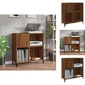 Miniatyrbillede 1 af 11: Medieopbevaring - Living vinylskab 84,5x38x89 cm konstrueret træ brun egetræsfarve