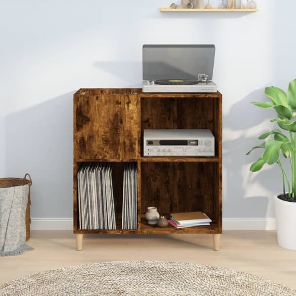 Medieförvaring - Living Stereobänk rökfärgad ek 84,5x38x89 cm konstruerat trä