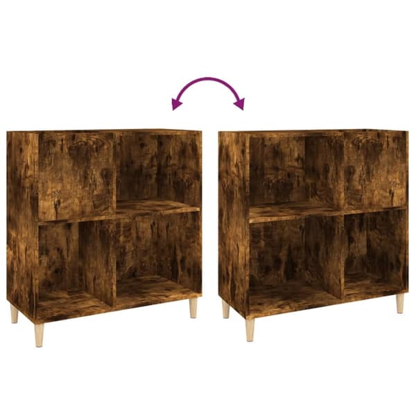 Medieförvaring - Living Stereobänk rökfärgad ek 84,5x38x89 cm konstruerat trä