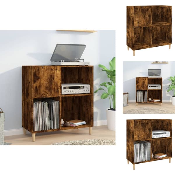 Medieförvaring - Living Stereobänk rökfärgad ek 84,5x38x89 cm konstruerat trä