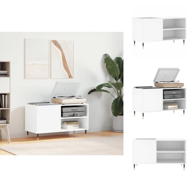 Medieopbevaring - Living vinylskab 85x38x48 cm konstrueret træ hvid