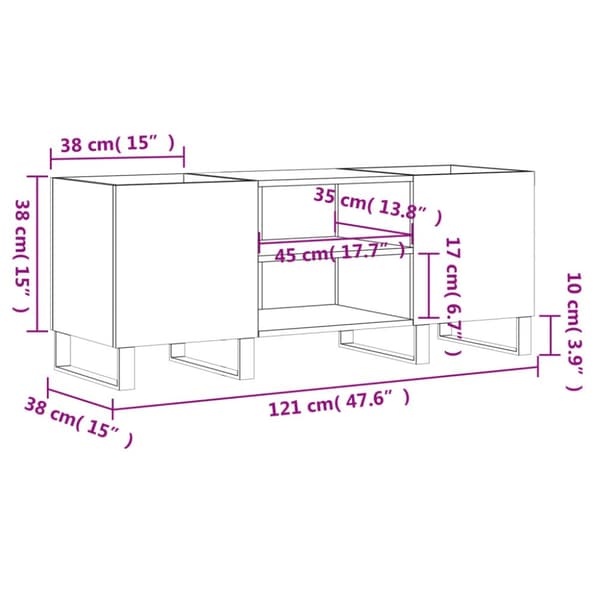Medieförvaring - Living Stereobänk vit 121x38x48 cm konstruerat trä