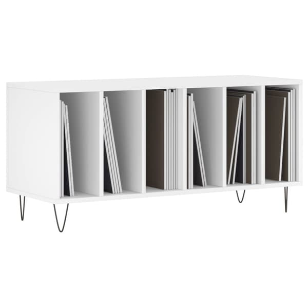 Medieopbevaring - Living vinylskab 100x38x48 cm konstrueret træ hvid