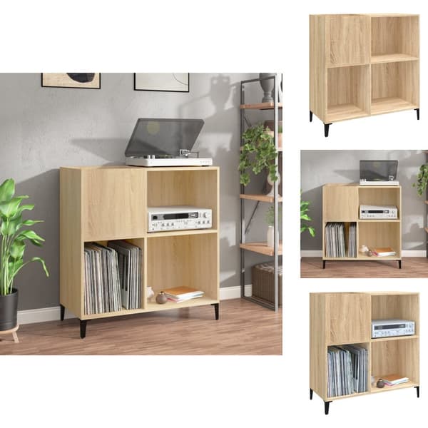 Medieopbevaring - Living vinylskab 84,5x38x39 cm konstrueret træ sonoma-eg
