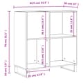 Miniatyrbillede 11 af 11: Medieopbevaring - Living vinylskab 84,5x38x89 cm konstrueret træ røget egetræsfarve