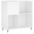 Pikkukuva 3 / 11: Medialaitekaapit & -telineet - Living LP-levyjen säilytyskaappi valkoinen 84,5x38x89 cm tekninen puu