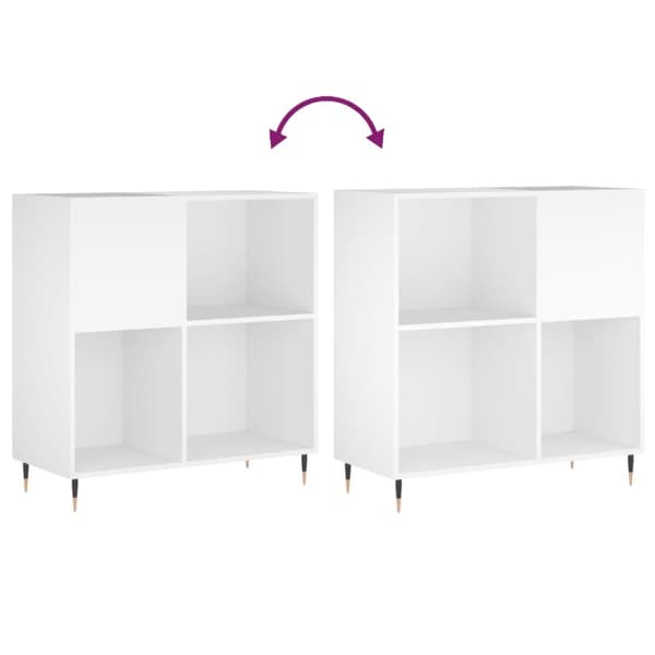 Medialaitekaapit & -telineet - Living LP-levyjen säilytyskaappi valkoinen 84,5x38x89 cm tekninen puu