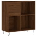 Miniatyrbillede 3 af 11: Medieopbevaring - Living vinylskab 84,5x38x89 cm konstrueret træ brun egetræsfarve
