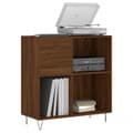 Miniatyrbillede 4 af 11: Medieopbevaring - Living vinylskab 84,5x38x89 cm konstrueret træ brun egetræsfarve