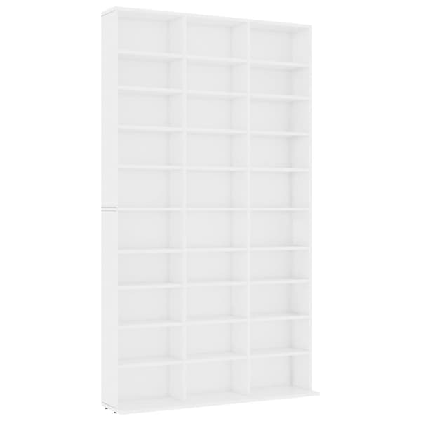 Medieförvaring - Living CD-hylla vit 102x16x177,5 cm konstruerat trä