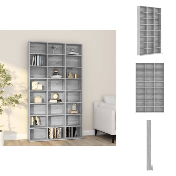 Medialaitekaapit & -telineet - Living CD-hylly harmaa Sonoma 102x23x177,5 cm tekninen puu