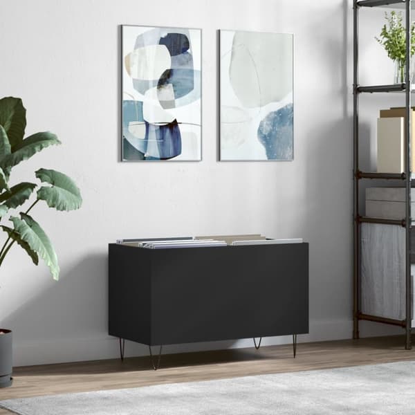 Medieförvaring - Living Stereobänk svart 74,5x38x48 cm konstruerat trä