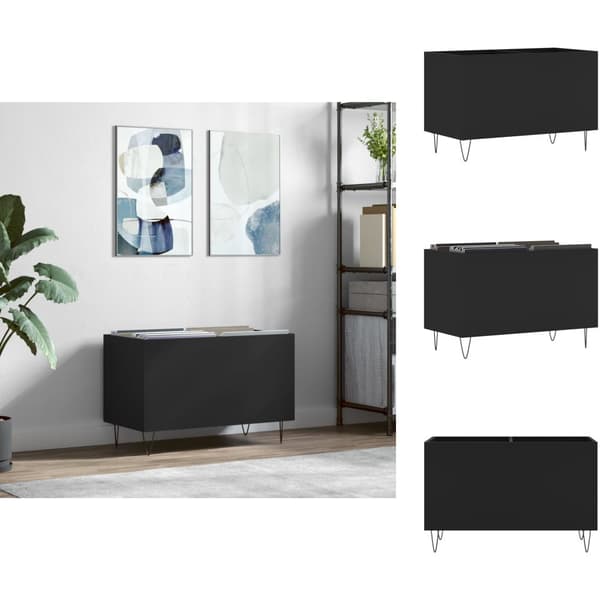 Medieförvaring - Living Stereobänk svart 74,5x38x48 cm konstruerat trä