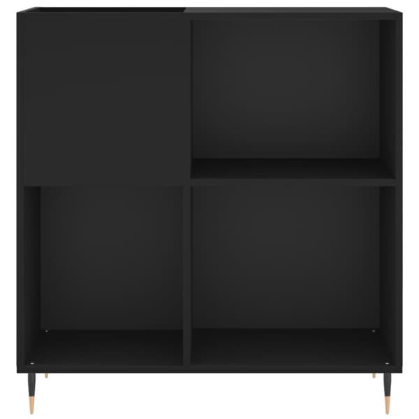 Medieopbevaring - Living vinylskab 84,5x38x89 cm konstrueret træ sort