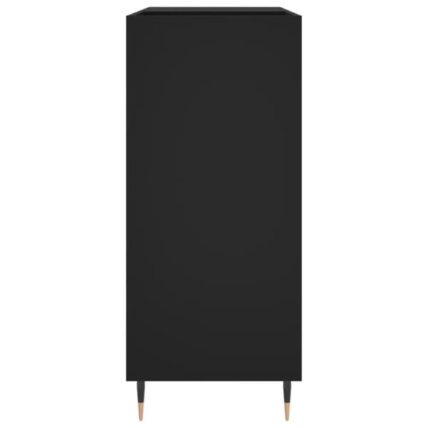 Medieopbevaring - Living vinylskab 84,5x38x89 cm konstrueret træ sort