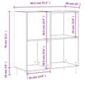 Miniatyrbillede 11 af 11: Medieopbevaring - Living vinylskab 84,5x38x89 cm konstrueret træ sort