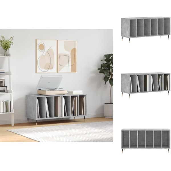 Medieförvaring - Living Stereobänk betong-grå 100x38x48 cm konstruerat trä